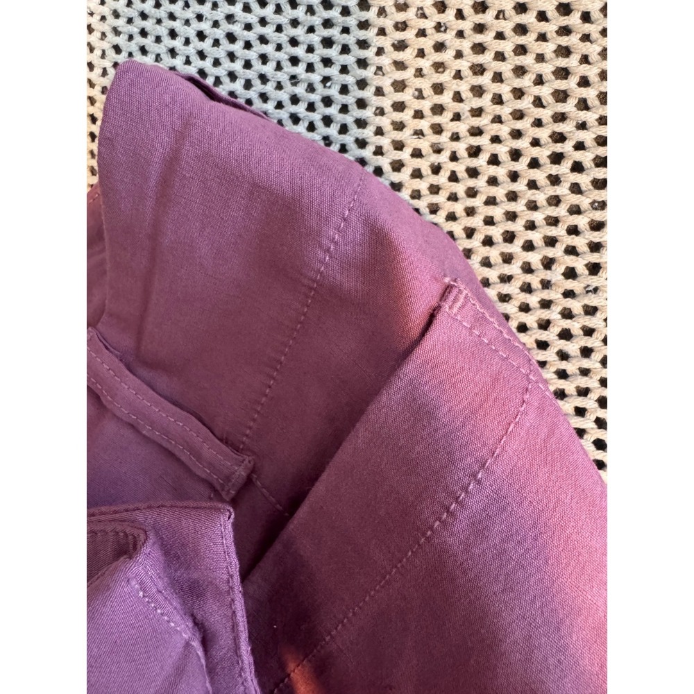 Maeve Anthropologie The Colette Wide Leg Pants Mauve Pink Linen Blend 28T Tall - Picture 7 of 7